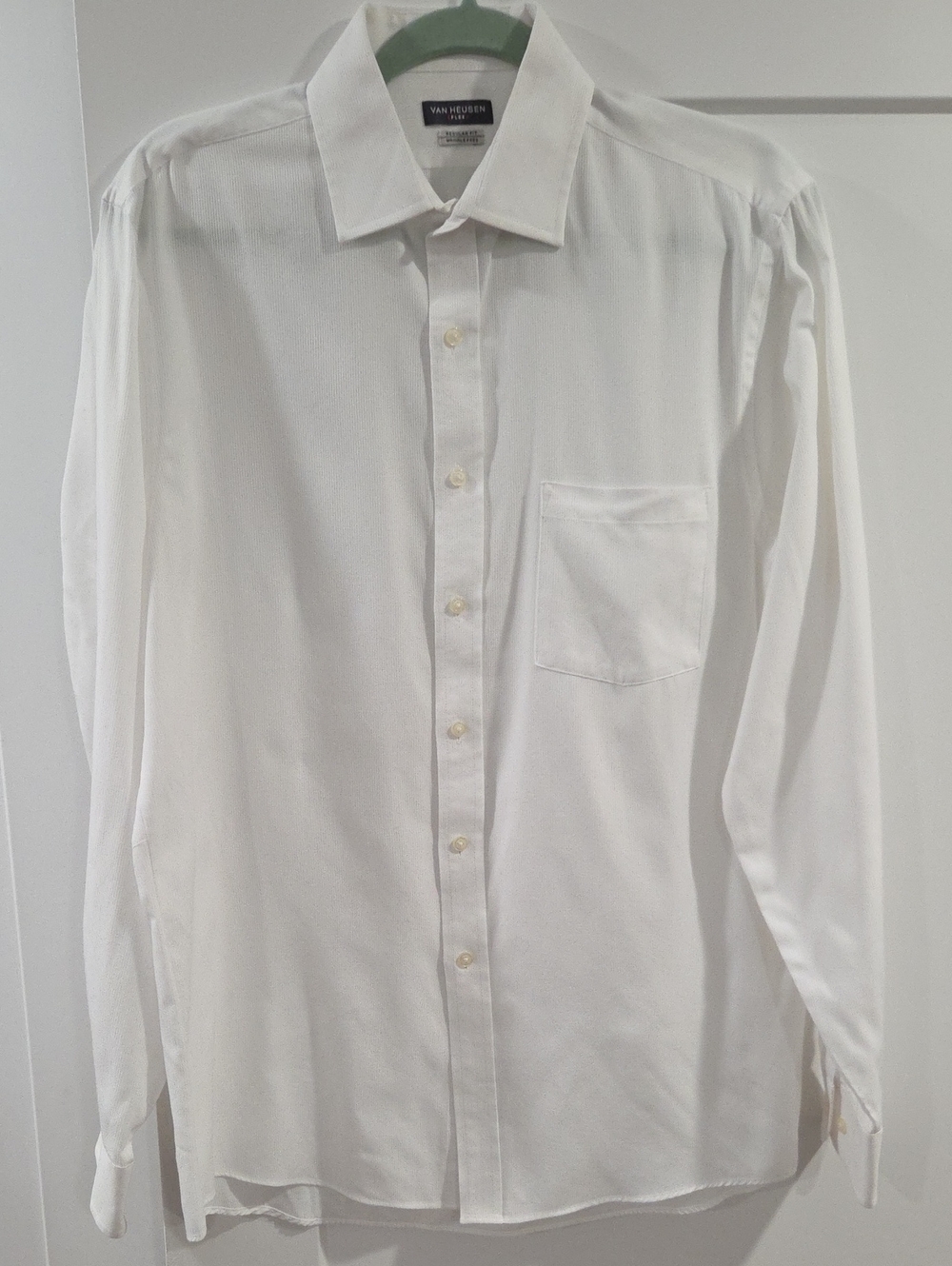 Van Heusen White Long-Sleeve Dress Shirt